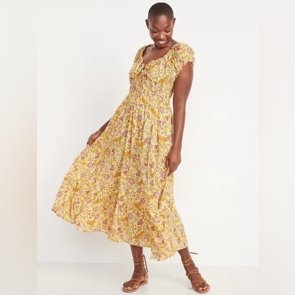 Old Navy yellow floral dress